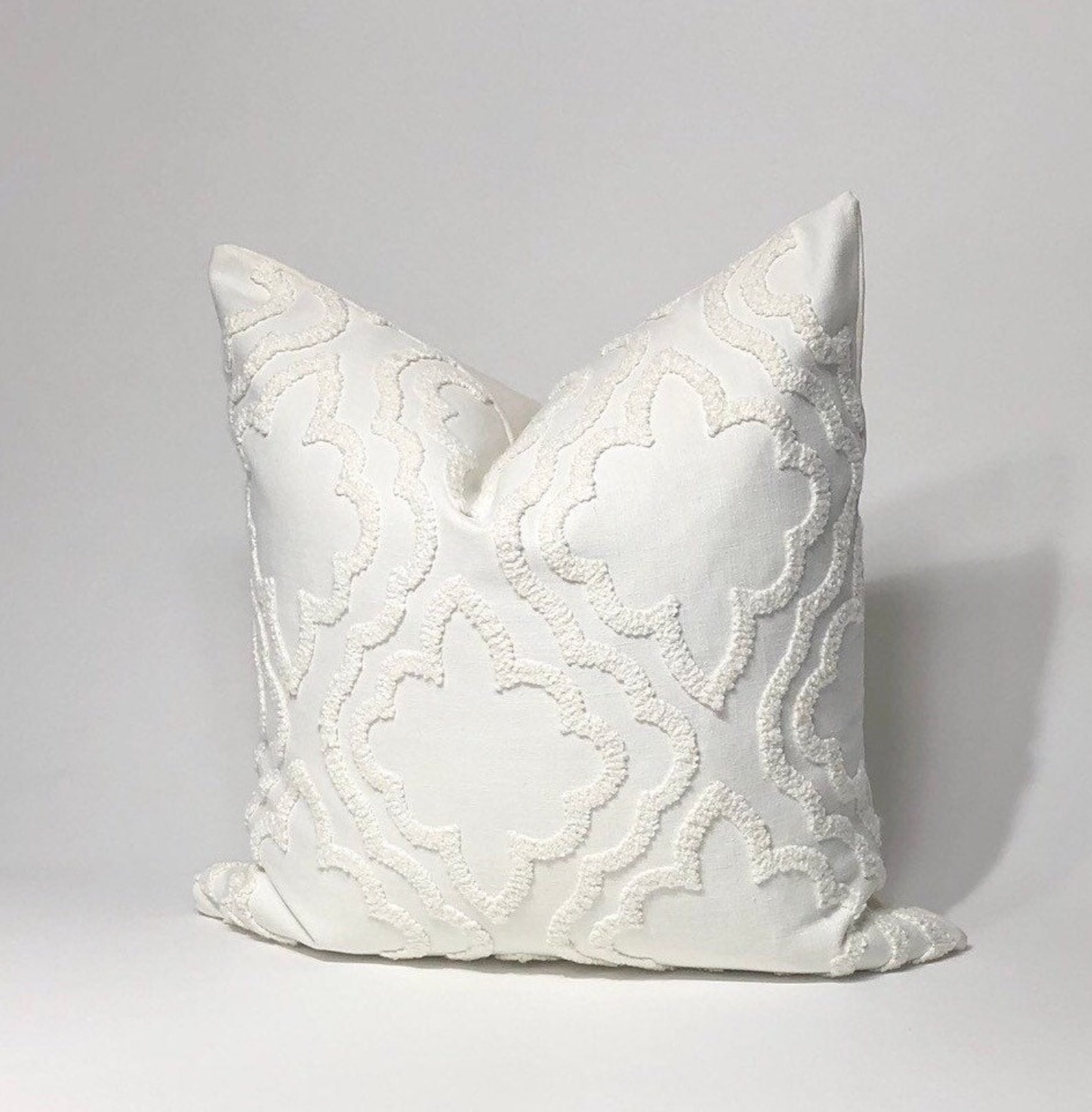 Off White Textured Throw Pillow Modern Pillow Decorative Etsy