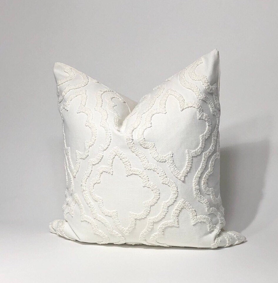 off white textured throw pillows