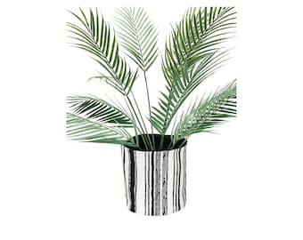 Black & White Stripe Plant Basket: Boho Decor, Minimalist Storage Basket