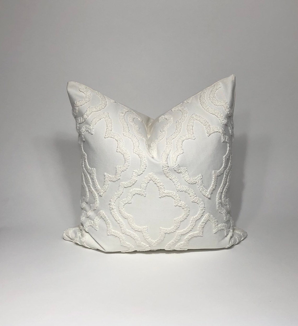 Off White Textured Throw Pillow Modern Pillow Decorative Etsy