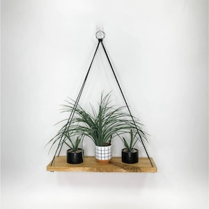 Golden Oak Hanging Shelf: Farmhouse Entryway Shelf, Rustic Small Space Organizer