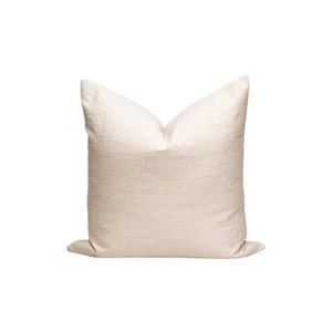 Off-White Textured Cotton Pillow Cover: USA Made Farmhouse Throw, Accent Pillow