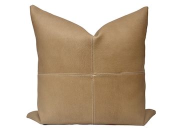 Faux Leather Pillow | Throw Pillow Cover | Pillow Cover | Accent Pillow