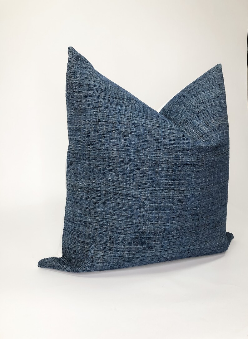 navy textured throw pillow