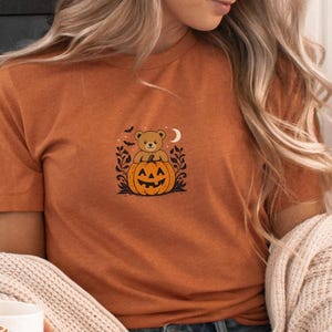 Pumpkin Bear shirt, Halloween Pumpkin Sweatshirt, Pumpkin teddy bear,Cozy fall sweatshirt, Halloween Bear shirt, Teddy Bear Sweater
