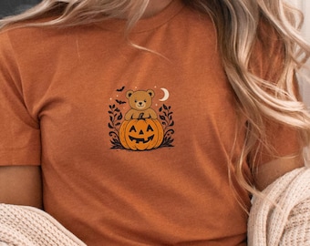 Pumpkin Bear shirt, Halloween Pumpkin Sweatshirt, Pumpkin teddy bear,Cozy fall sweatshirt, Halloween Bear shirt, Teddy Bear Sweater