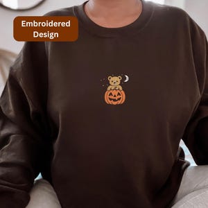 Pumpkin Bear shirt, Halloween Pumpkin Sweatshirt, Pumpkin teddy bear,Cozy fall sweatshirt, Halloween Bear shirt, Teddy Bear Sweater