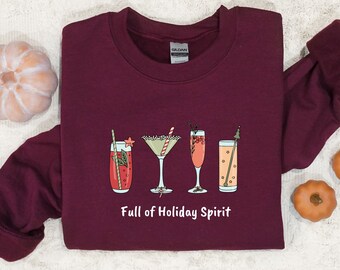 Voller Weihnachtsstimmung Sweatshirt, Weihnachtstrinken, Weihnachtsshirt, Weihnachtsstimmung, Weihnachtsgeschenkidee, Geschenk für Den Urlaub