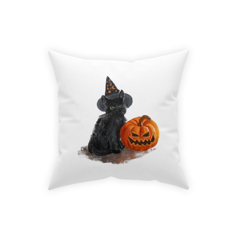 Fall Cat Pillow, Cat Lover pillow, Fall Leaves Decor, Autumn Decor, Fall Throw Pillow, Fall Decor, Thanksgiving Decor, Fall Farmhouse Pillow image 3