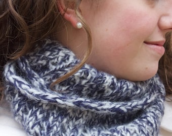 Navy en grijs Infinity sjaal-zachte warme Alpaca