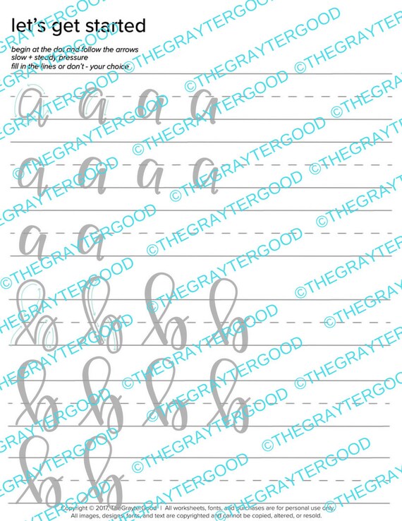 Hand Lettering Worksheets / Hand Lettering Practice Custom | Etsy