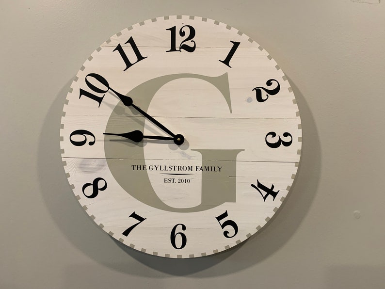 30 Personalized Clock Family Name Wall Clock Family Etsy Canada