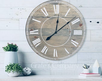 30" Wall Clock ~ Wall Decor ~ Oversized wall clock ~ Farmhouse Home Decor ~ Wedding ~Anniversary ~ Birthday ~ Housewarming Gift