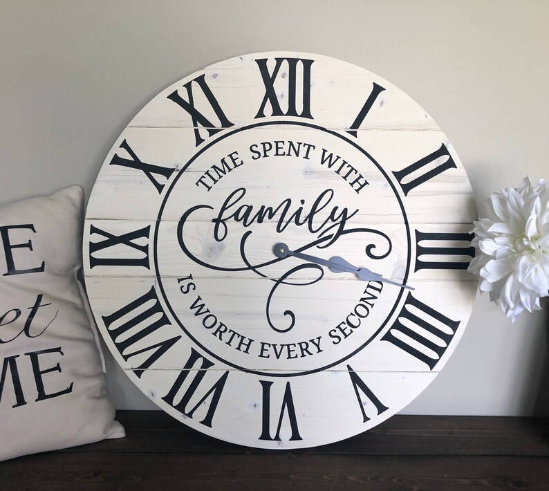 20 Oversized Clock Time Spent With Family Wall Clock Etsy Canada