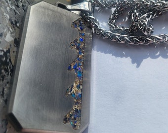 Memorial Titanium Pendant which can be inlayed with Hair and/or Ashes for men, women, loved one, custom jewelry, keepsake, bereavement.