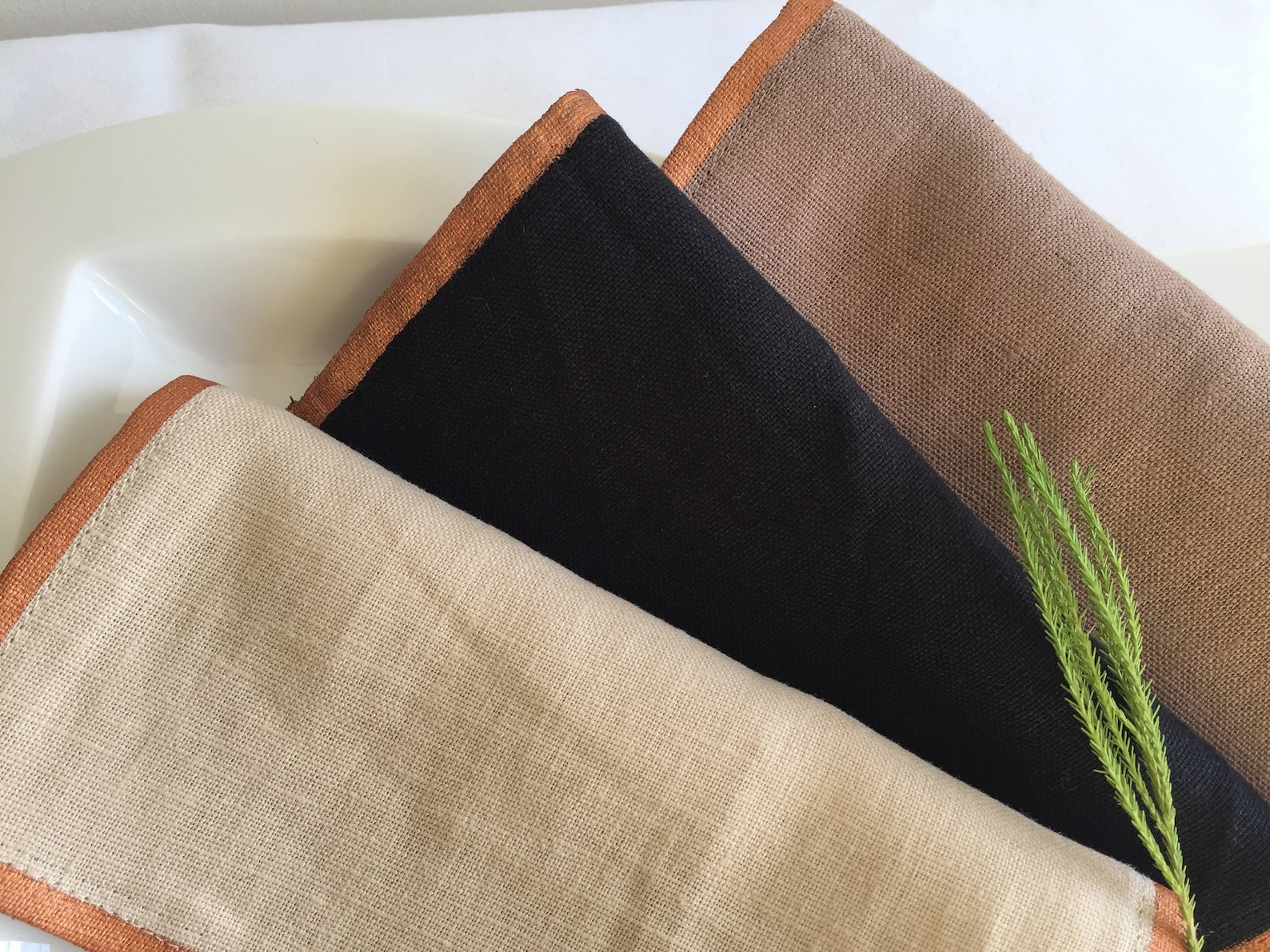 Linen Napkins Bronze Linen Napkins Black Dinner Napkins Etsy 日本