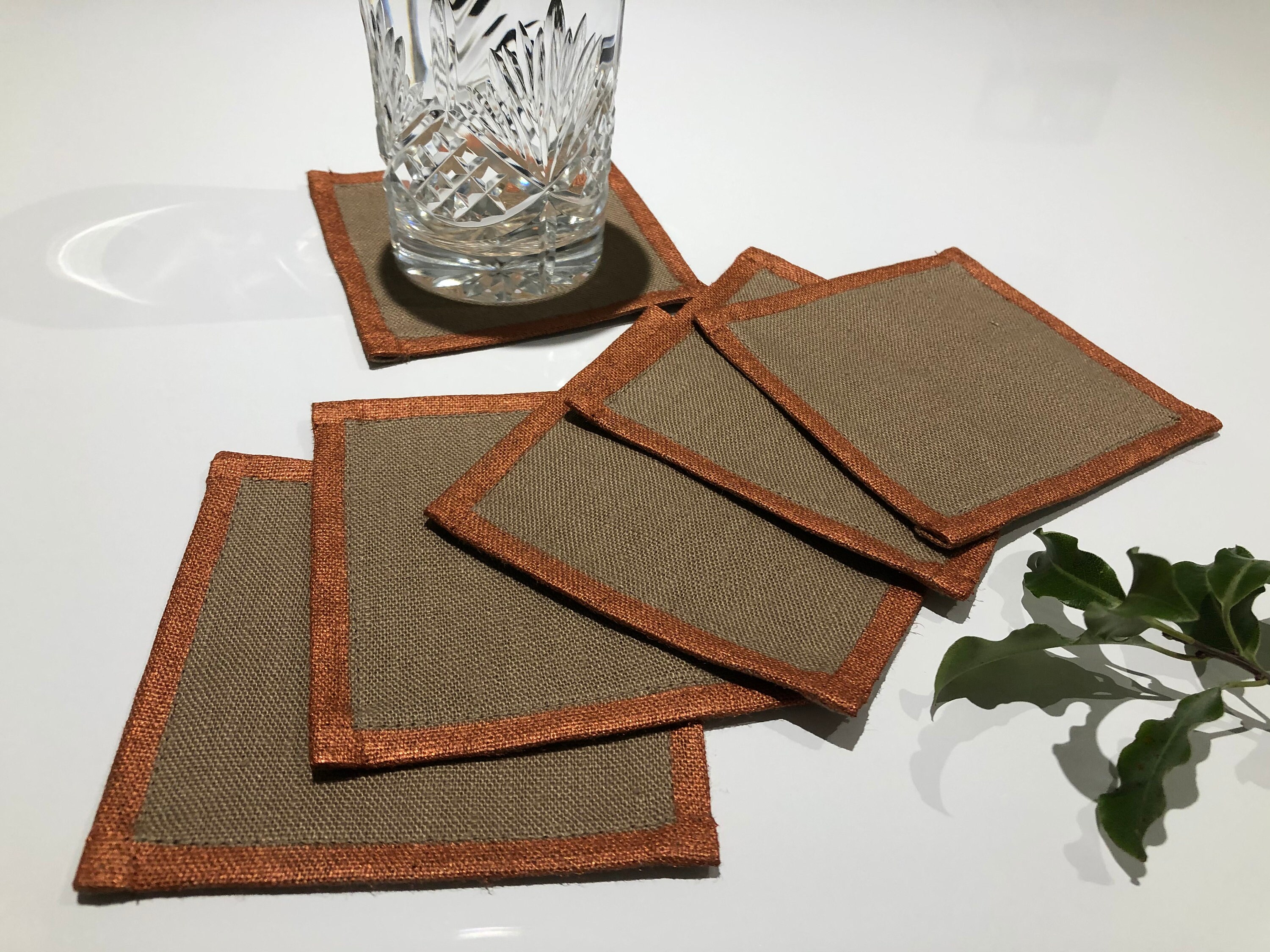Christmas Napkins Bronze Linen Napkins Black Dinner Napkins Etsy