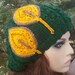 Vintage beret / Vintage knitted beret / Green beret / Knitted hat / Beret hat