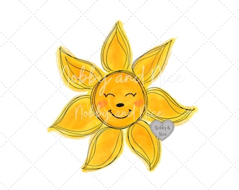 Watercolor sun, Sun png, Sun clipart, Sunshine clipart, Sublimation designs downloads