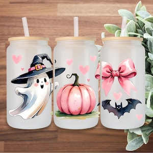 Coquette Halloween glass can png,  16oz glass can wrap, Glass can sublimation design, Libby glass cup png, Canned glass, Glass tumbler