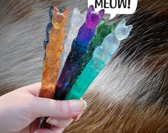 Custom Cat Crochet Hook / Agronomical / Calming Creativity Aid/ Personalized Color / Gift / MADE TO ORDER