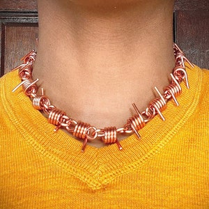 Barbed Wire Copper Link Necklace image 1