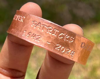 Engraved Copper Cuff Bracelet | Personalized Name Monogram