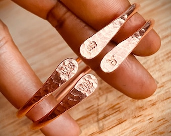 Engraved Copper Bangle Bracelet | Personalized Symbol, Adjustable