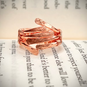 Hammered Statement Ring | One Of A Kind Ring | Wire Wrap Ring | Gift Ring |