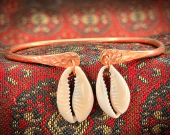 Cowrie Shell Copper Bracelet Bangle Cuff