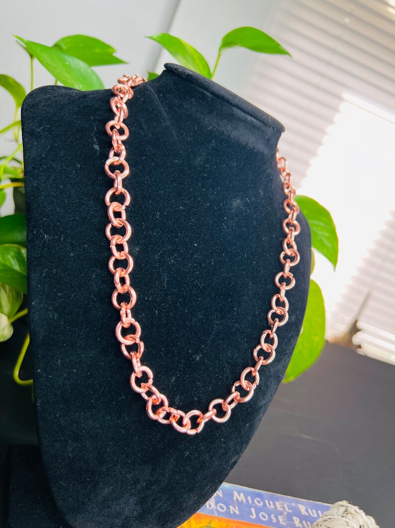 Copper Link Chain Necklace | Pure Copper Choker | Arthritis Necklace ...