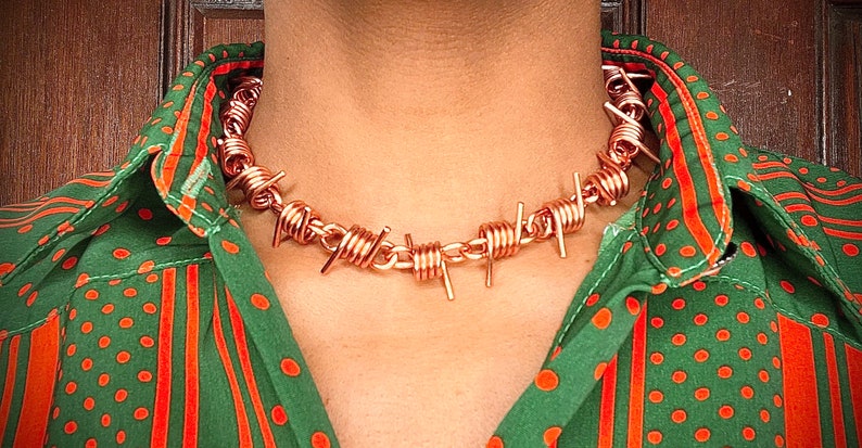 Barbed Wire Copper Link Necklace image 2