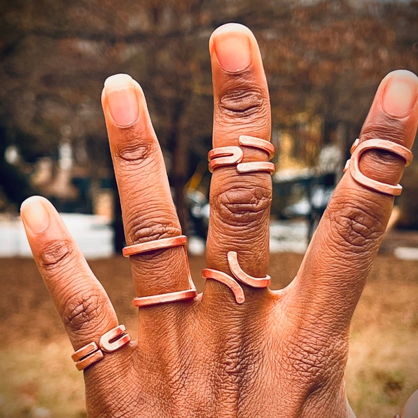 Textured Copper Band Rings | Pure Copper Rings | Arthritis Rings | Gift Rings | Birthday Gift For Men And Women
