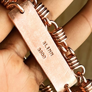 Personalized Engraved Copper Tag Link Bracelets