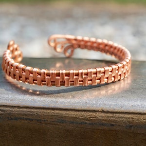 Copper Wire Wrap Adjustable Cuff Bracelet Bangle