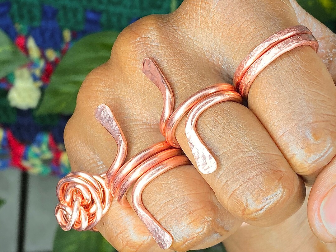 Sadhguru copper smooth snake adjustable ring evil eye protection hindu –  www.OnlineSikhStore.com
