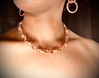 Copper Link Chain Choker | Arthritis Necklace, Healing Jewelry