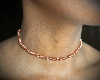 Copper Coil Link Necklace