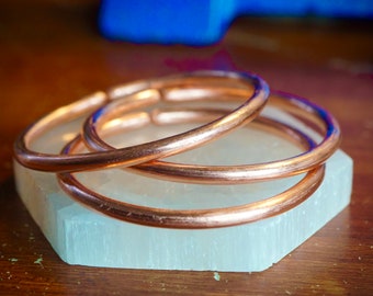 Thick Copper Bangle Bracelet | Adjustable Copper Arm Cuff Anklet
