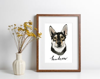 Pet Portrait, Custom Pet Portrait, Pet Art, Hand painted, Animal Art, Gift for Pet Lover, Custom Art, Whimsical, Pet Illustration, Dog Art