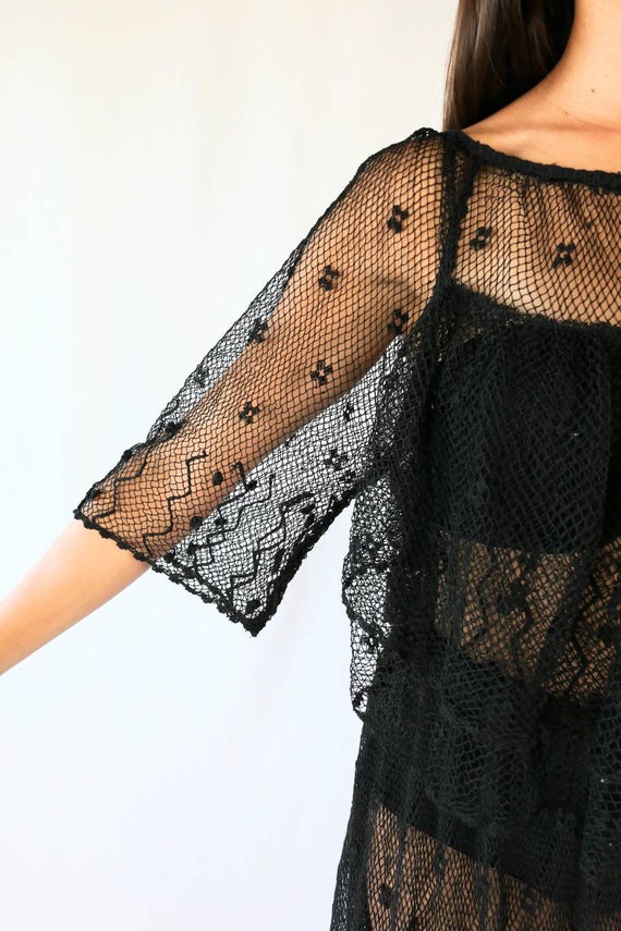 Hand Crocheted Sheer and Layered Party Dress - image 7