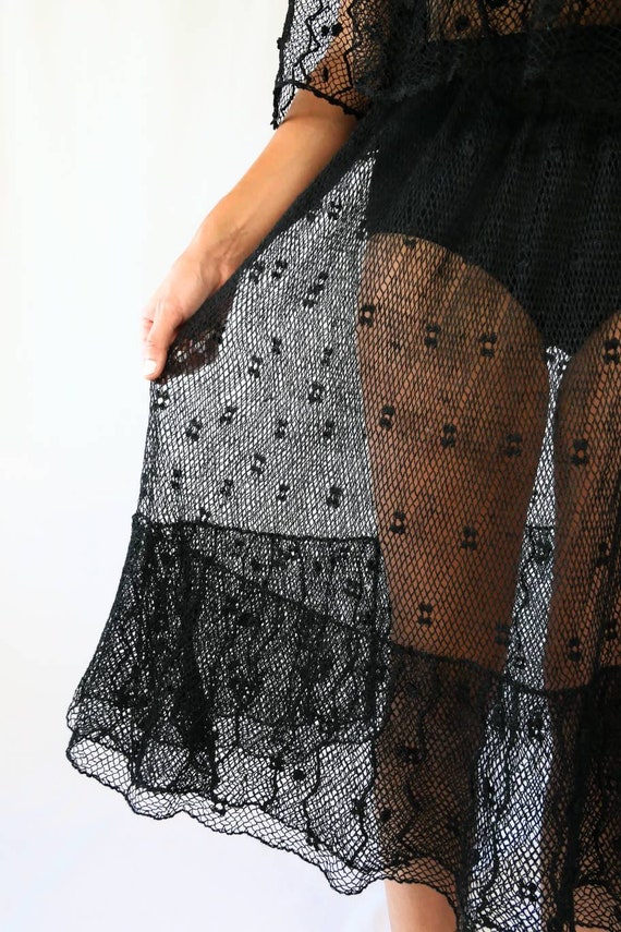 Hand Crocheted Sheer and Layered Party Dress - image 8