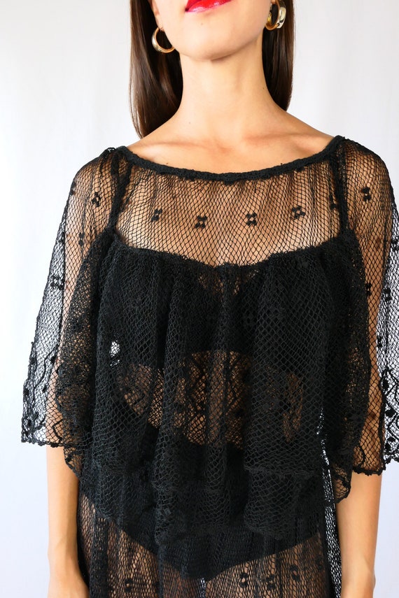 Hand Crocheted Sheer and Layered Party Dress - image 3