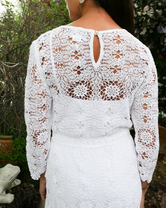 Vintage Doily Maxi Dress - image 6