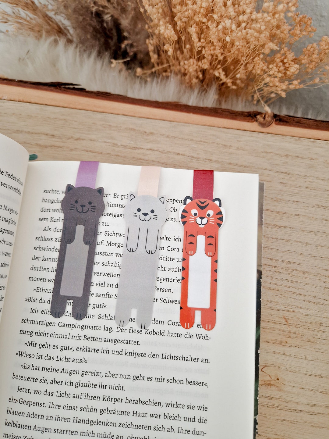 Set of 3 Magnetic Bookmarks Cats Tigers for Books and Readers - Etsy