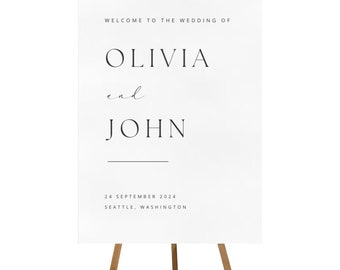 Minimalist WEDDING WELCOME SIGN, Welcome Wedding Sign Template, Script Wedding Welcome Sign, Modern Wedding Signs