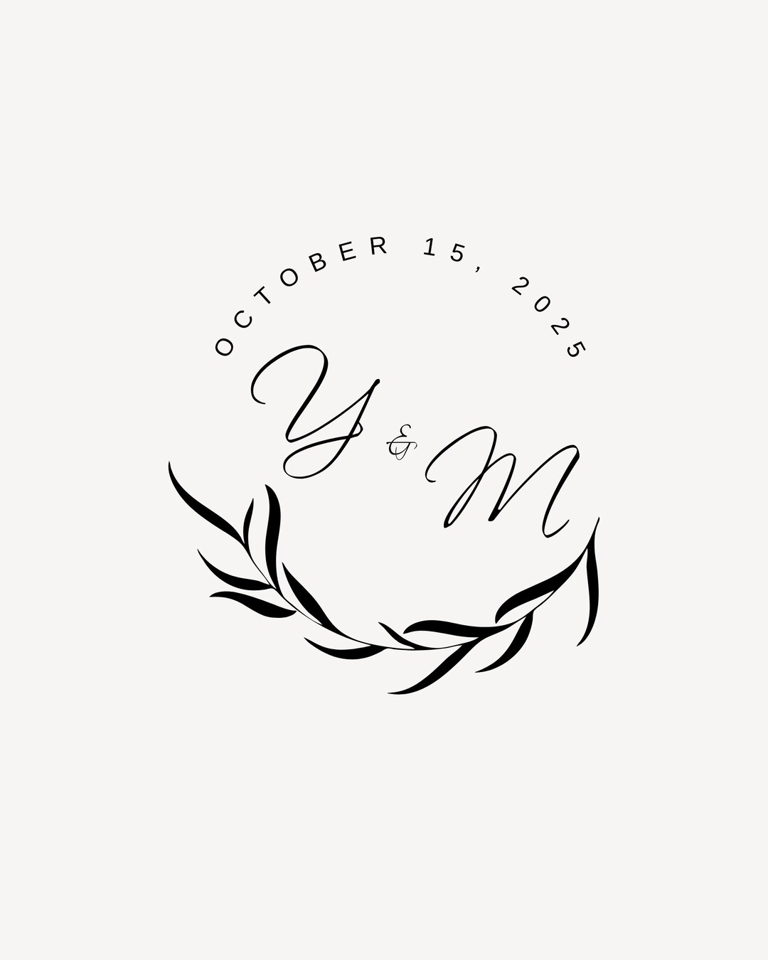 Modern Wedding Monogram, Chic Logo, Stylish Wedding Couple Logo ...