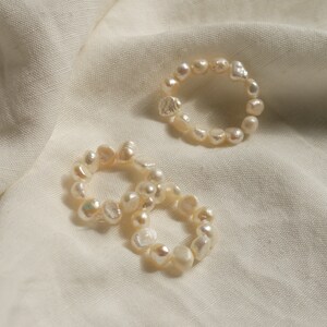 Natural pearl ring with real, irregular freshwater pearls image 5