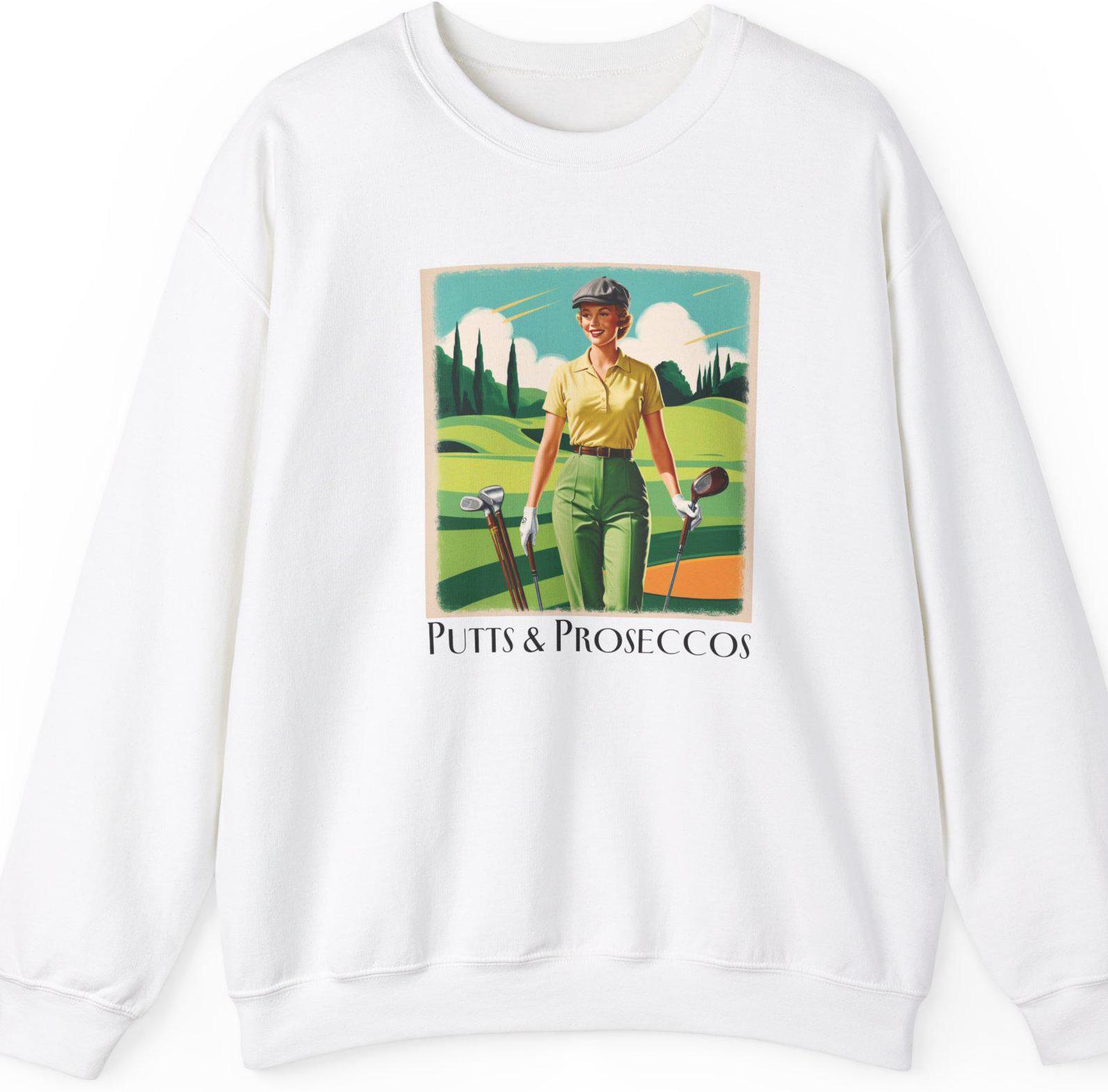 Pattern Print Golf Women Off Shoulder Sweatshirt