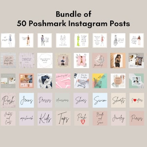 Poshmark Bundle 50 Instagram Posts, Poshmark Boutique, Poshmark Seller, Reseller Instagram, Instagram Posts, Poshmark digital, Poshmark Tool